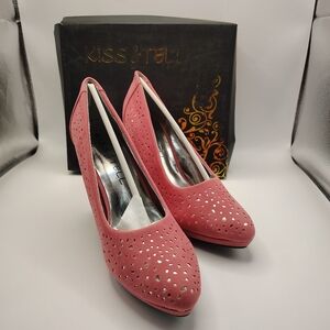 Kiss & Tell Tabby-07 Blush Pink Cutout Heels Women's Sz 8 NIB